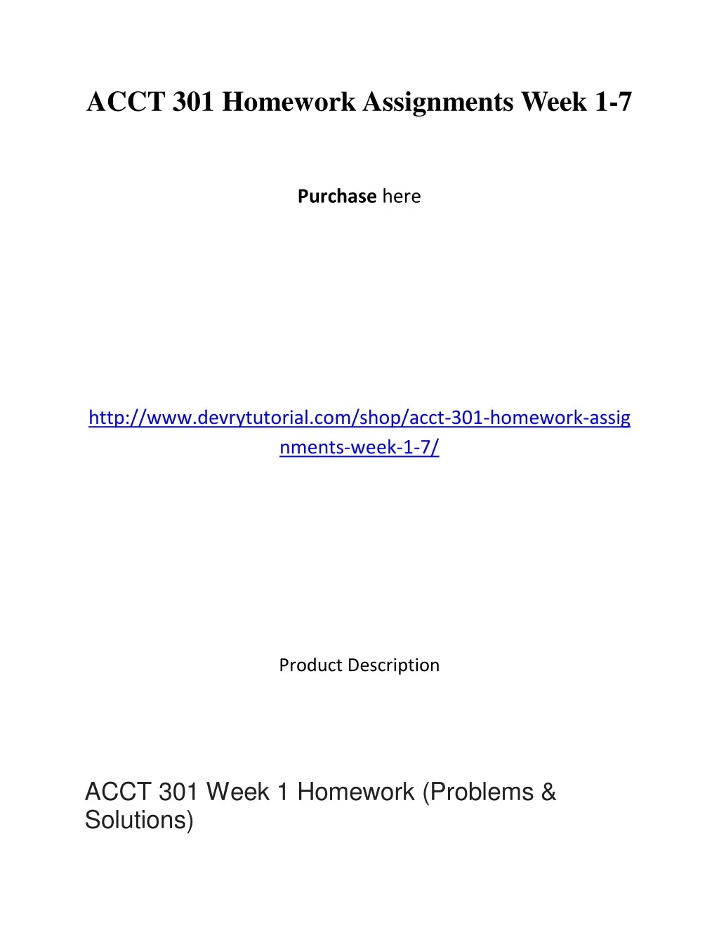 acct 301 homework assignments week 1 7 n.