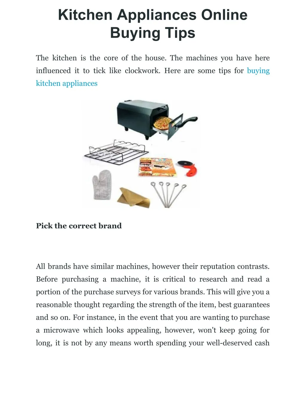 PPT Kitchen Appliances Online Buying Tips PowerPoint Presentation