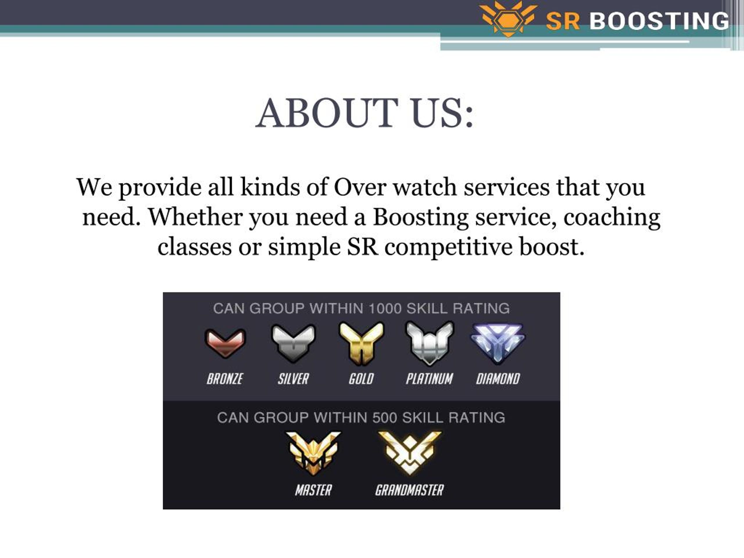 Overwatch Boosting - Skill Rating Boost