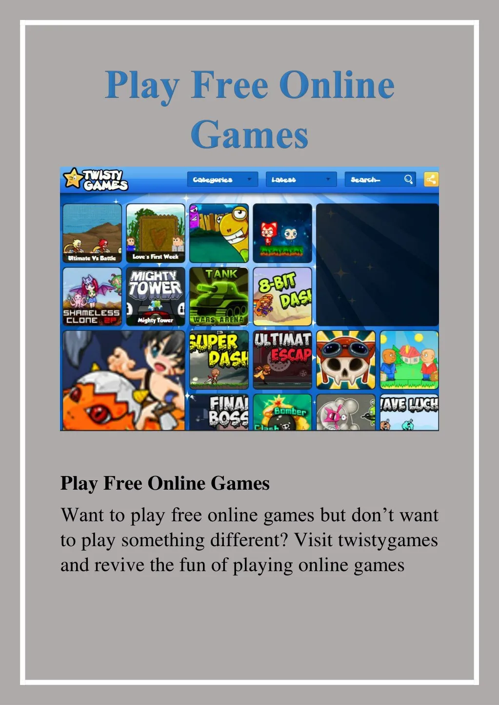 play free online games want to play free online n.