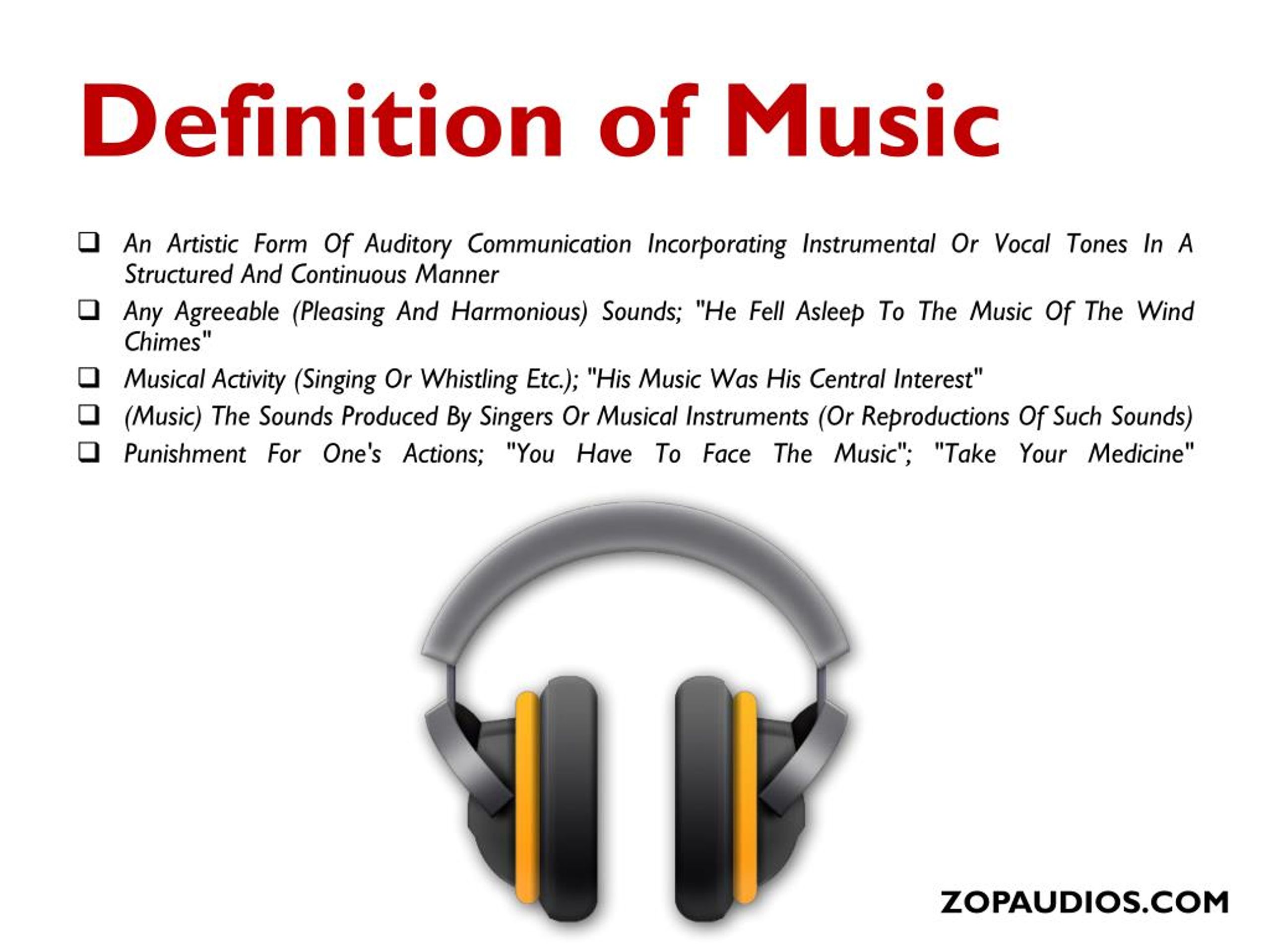 presentation definition music