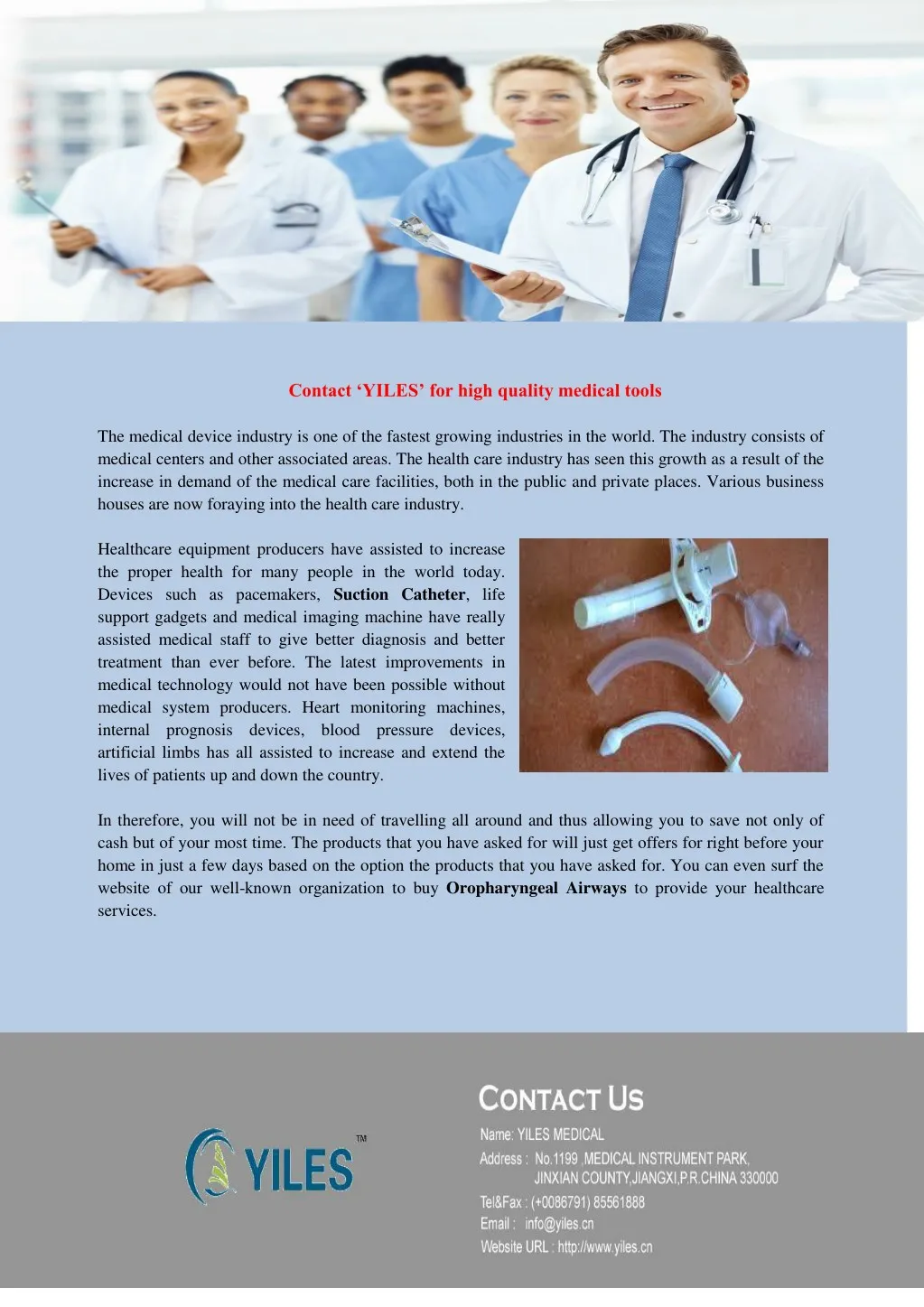 contact yiles for high quality medical tools n.