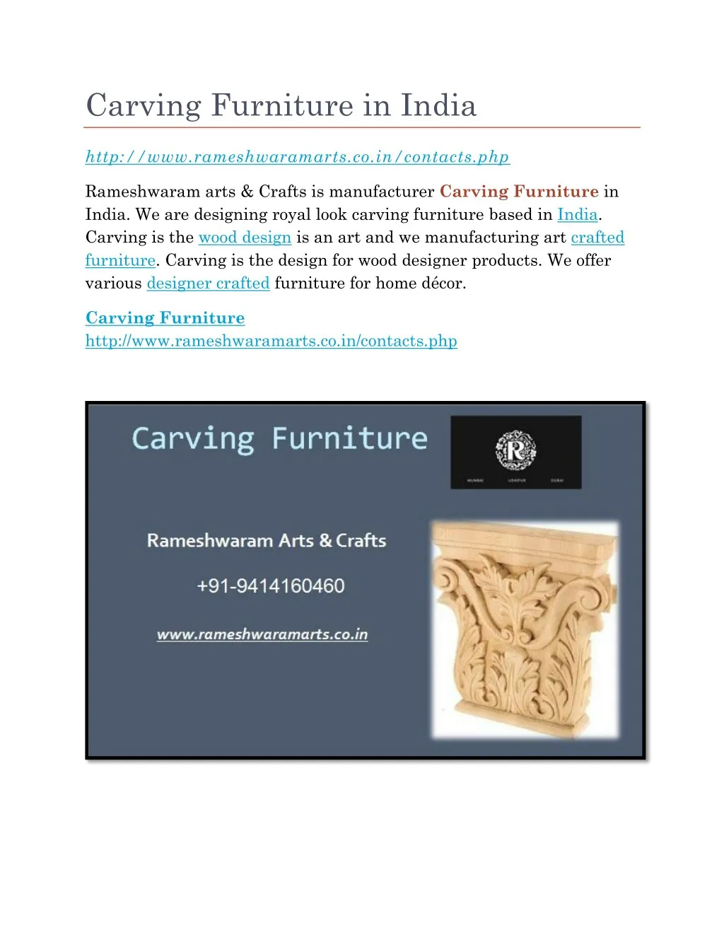 carving furniture in india n.