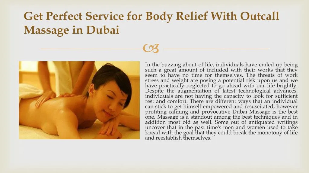 get perfect service for body relief with outcall massage in dubai n.