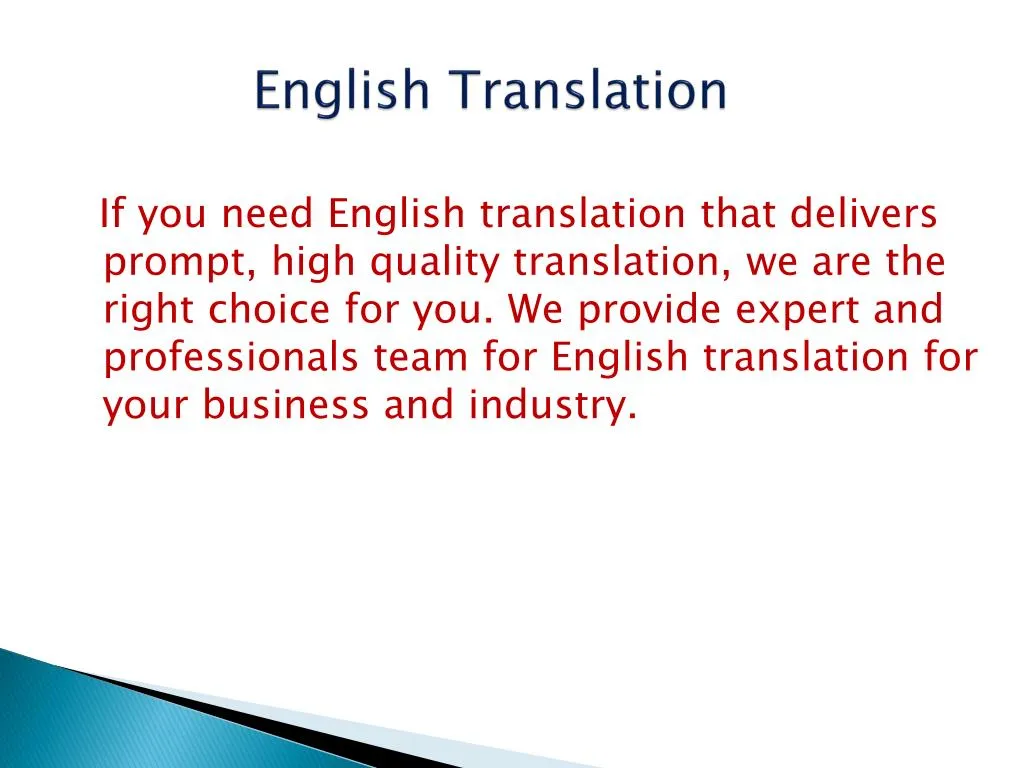 english translation ppt presentation