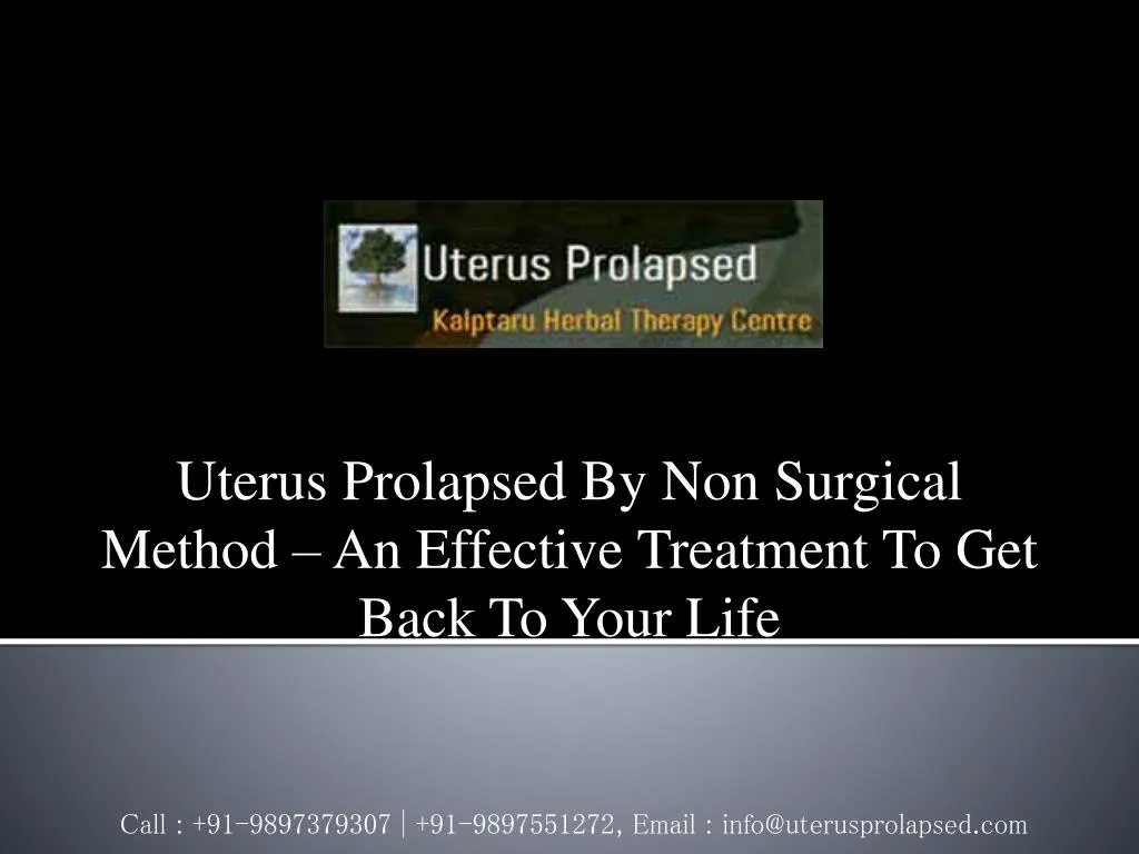 uterus prolapsed by non surgical method n.