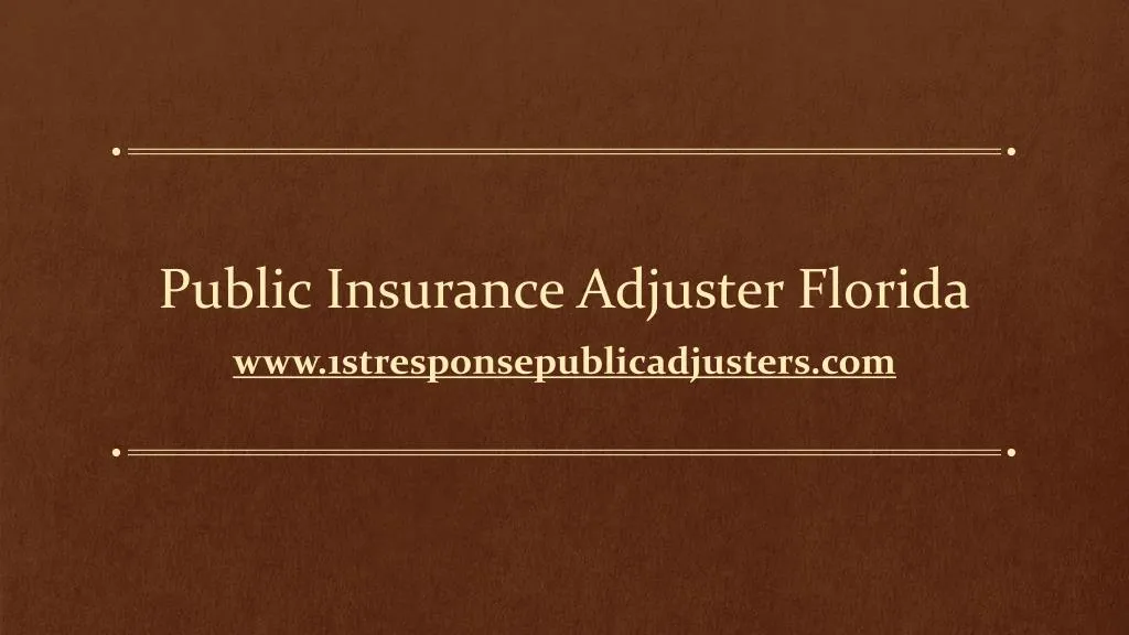 PPT Insurance Adjuster in Miami PowerPoint Presentation, free
