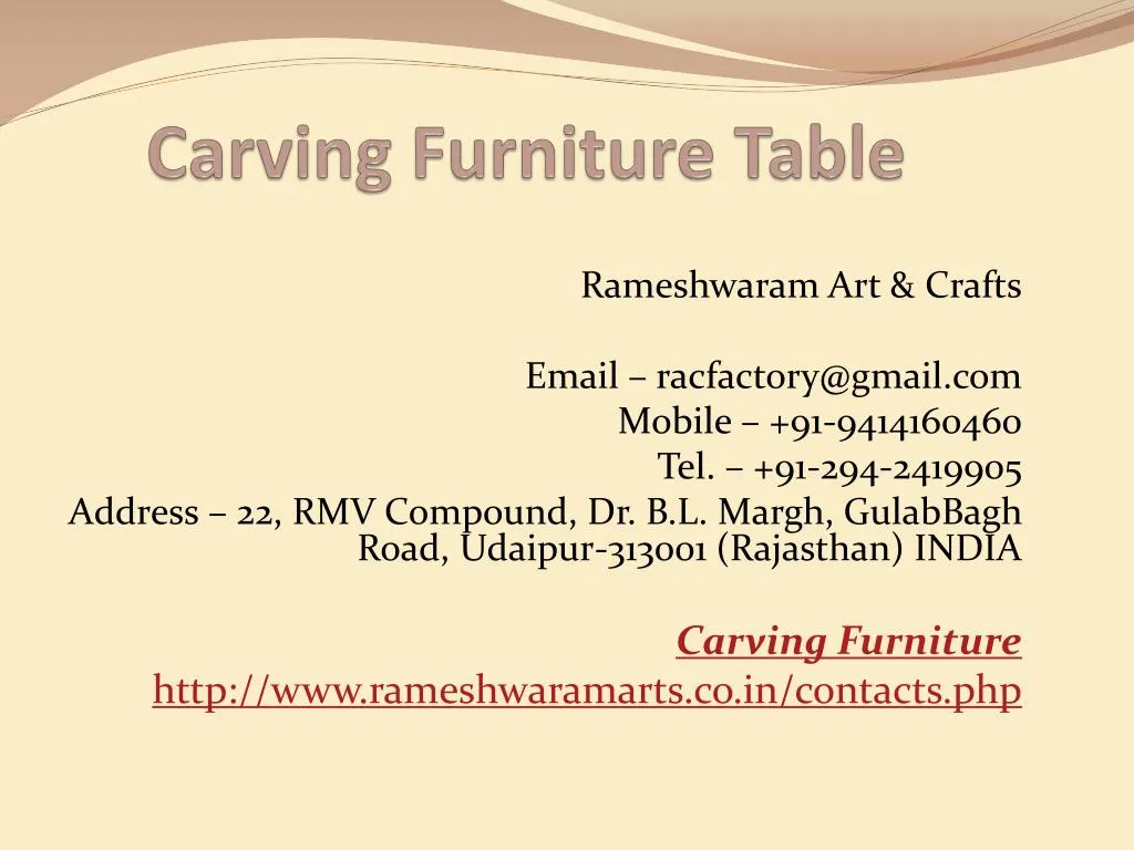 carving furniture table n.