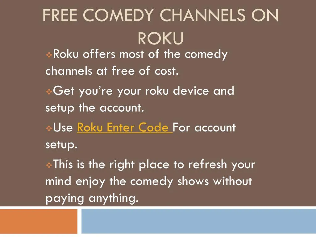 free comedy channels on roku n.