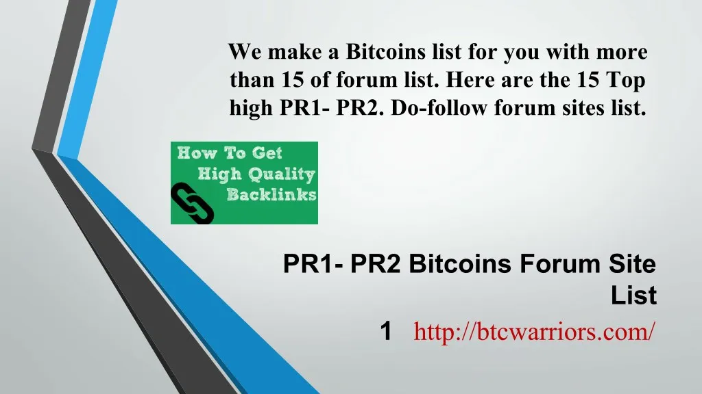 bitcoin forums list