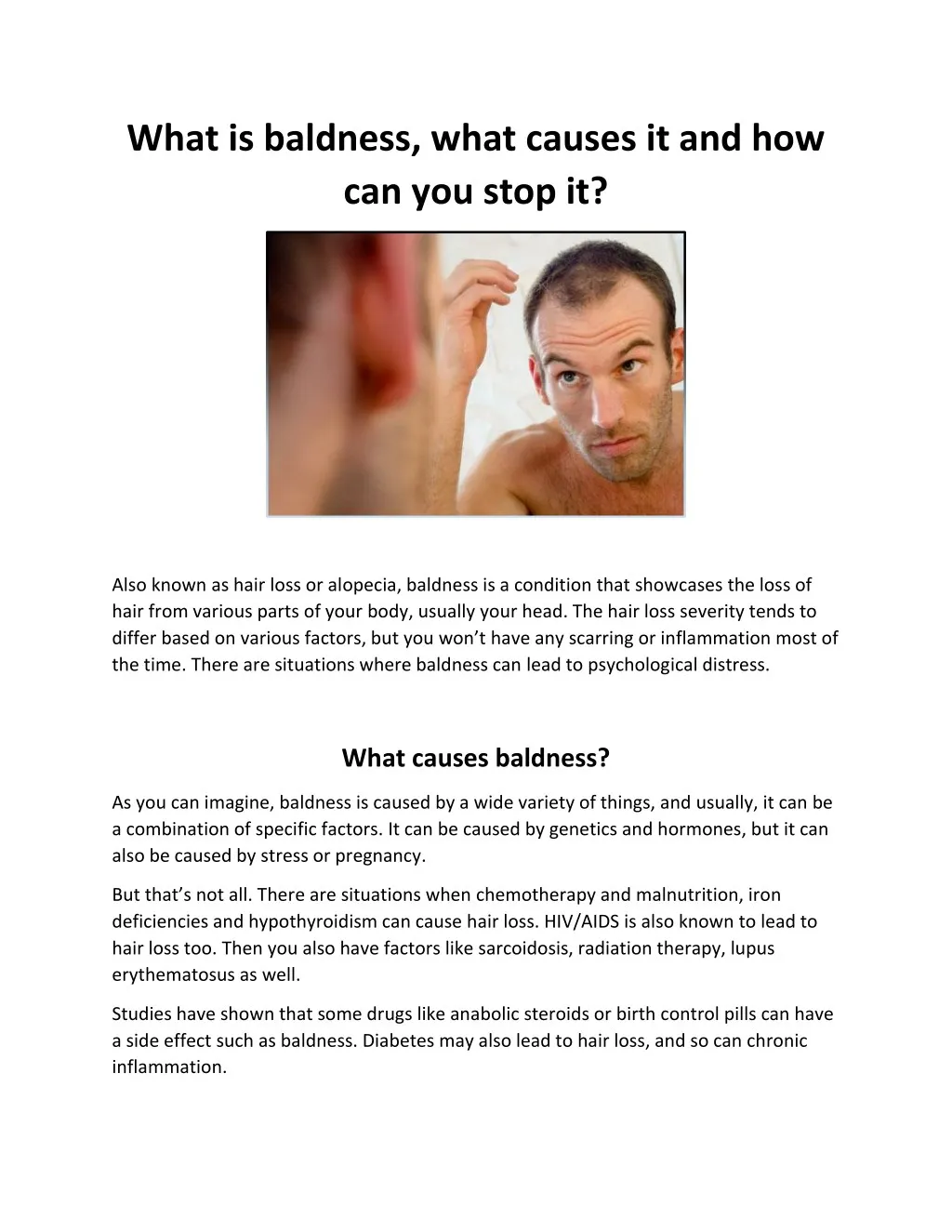 Ppt What Is Baldness What Causes It And How Can You Stop It Powerpoint Presentation Id 7692489