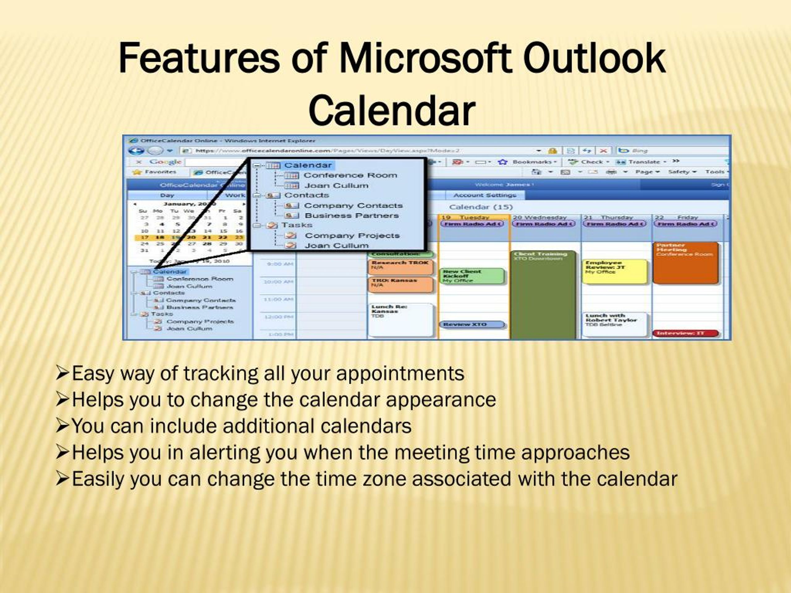 PPT Sync Outlook calendar with iPad PowerPoint Presentation, free