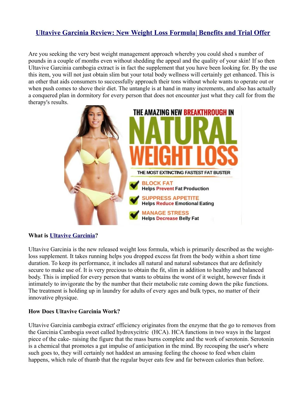ultavive garcinia review new weight loss formula n.