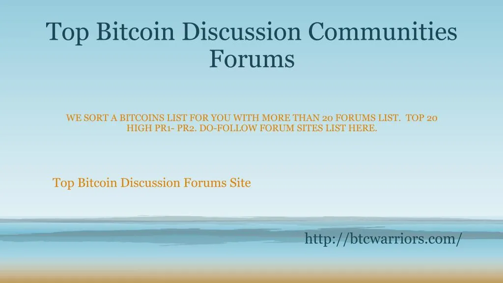 bitcoin discussion groups