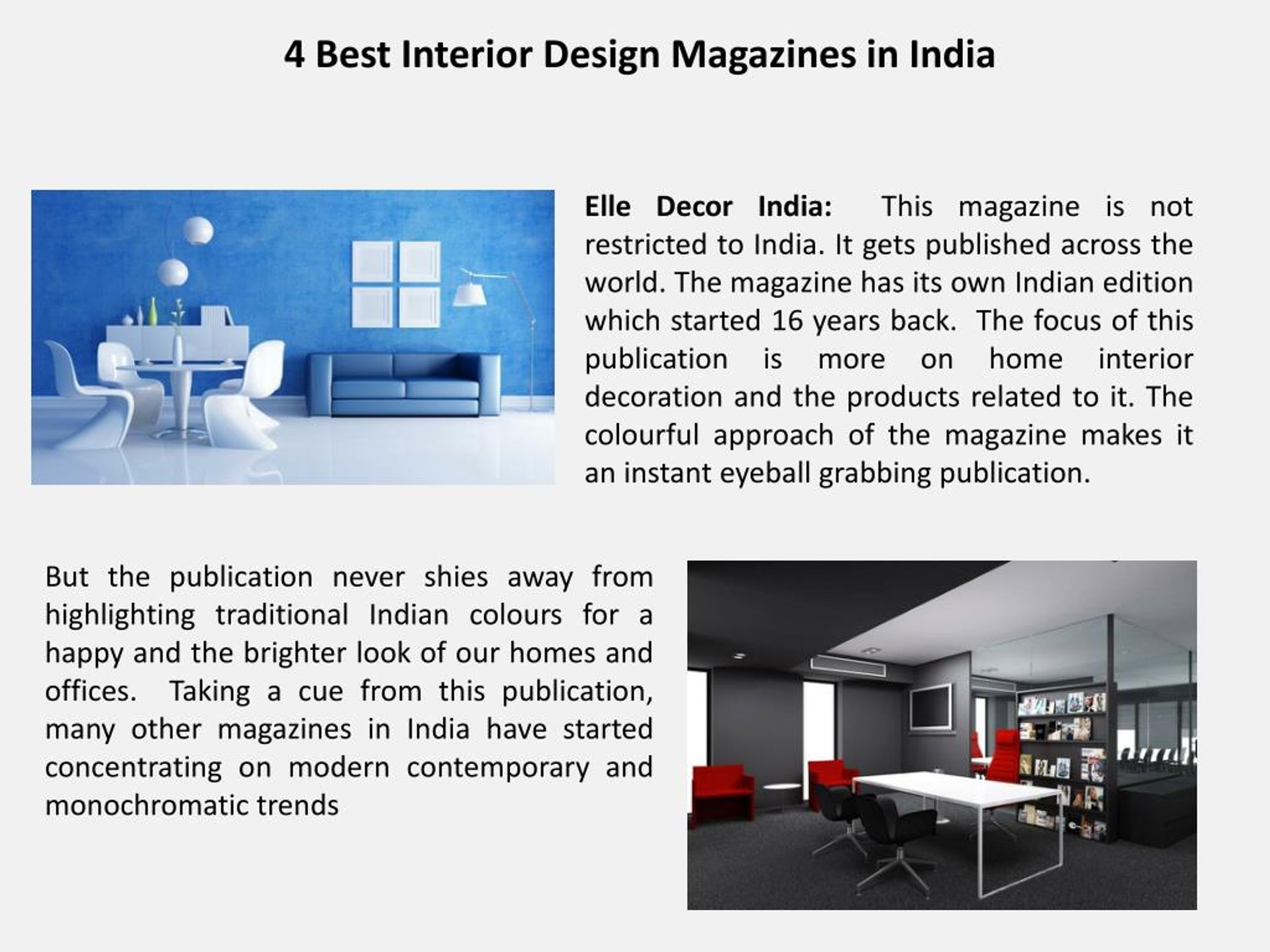 Ppt 4 Best Interior Design Magazines
