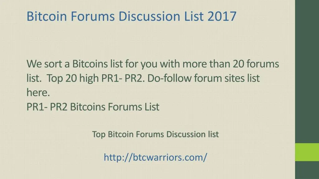 bitcoin discussion forum