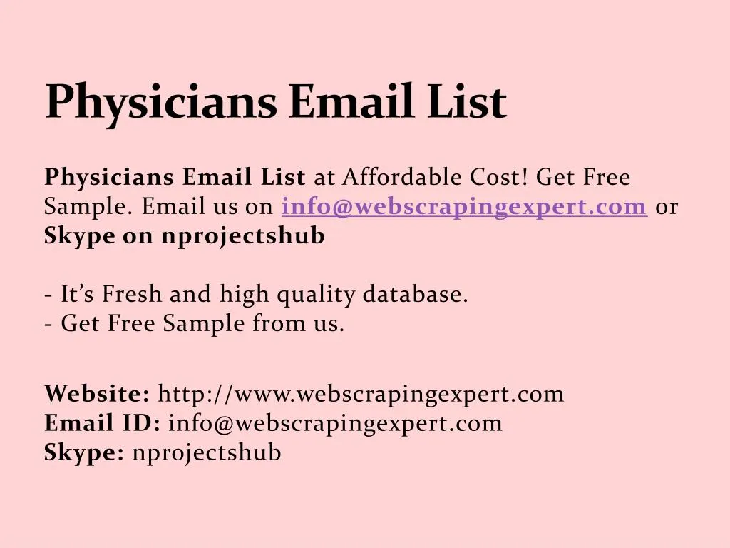 physicians email list n.