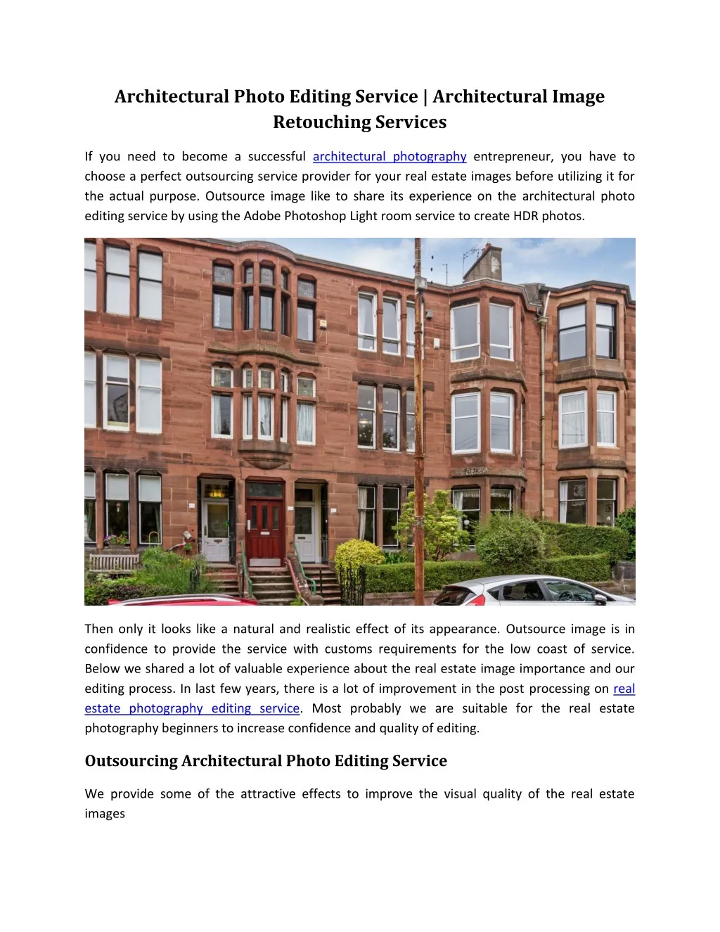 architectural photo editing service