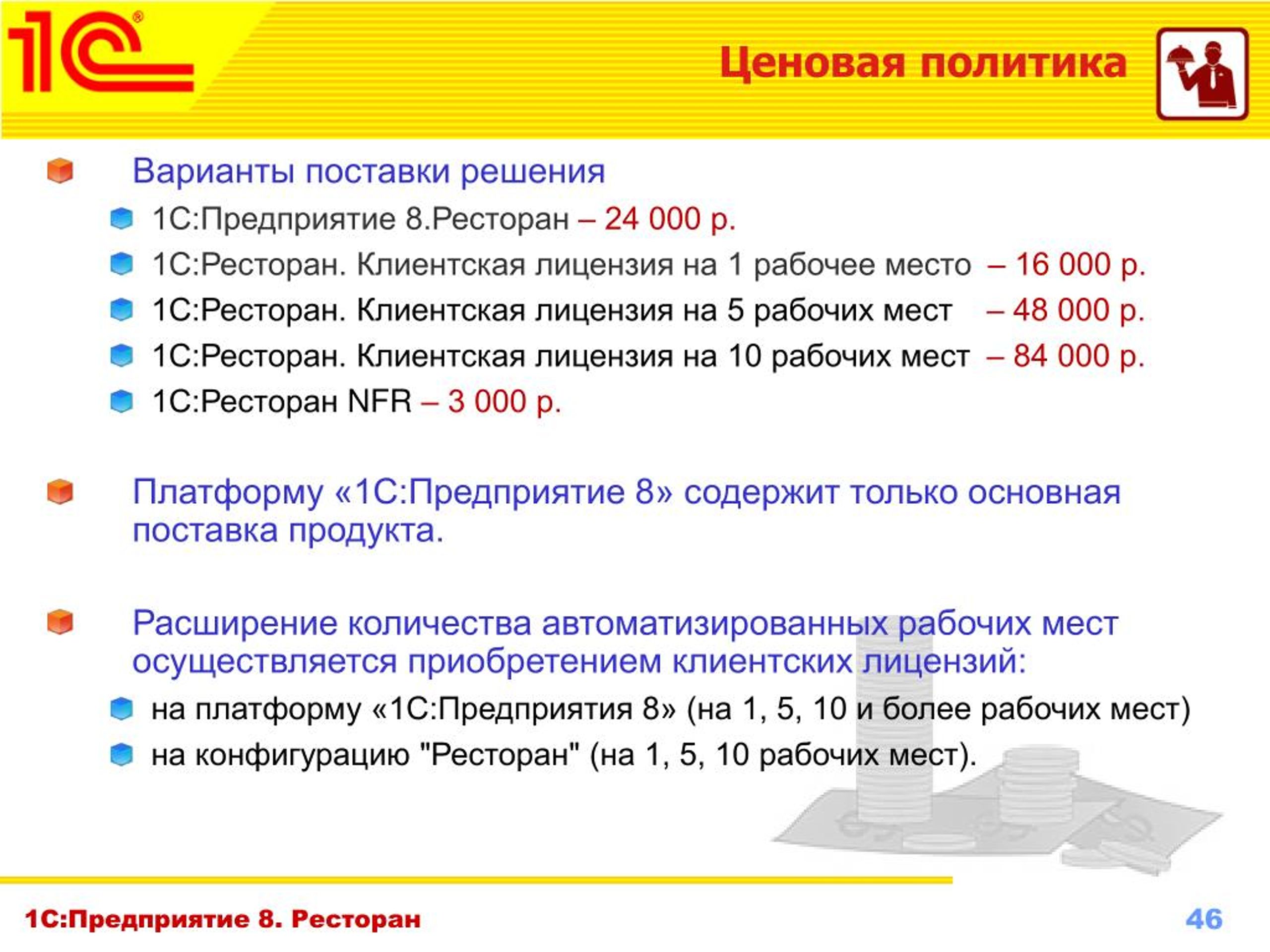 Вариант поставщика. 1с предприятие 8 ресторан Интерфейс. Клиентское рабочее место 1с. Варианты поставки. Поставка 1.