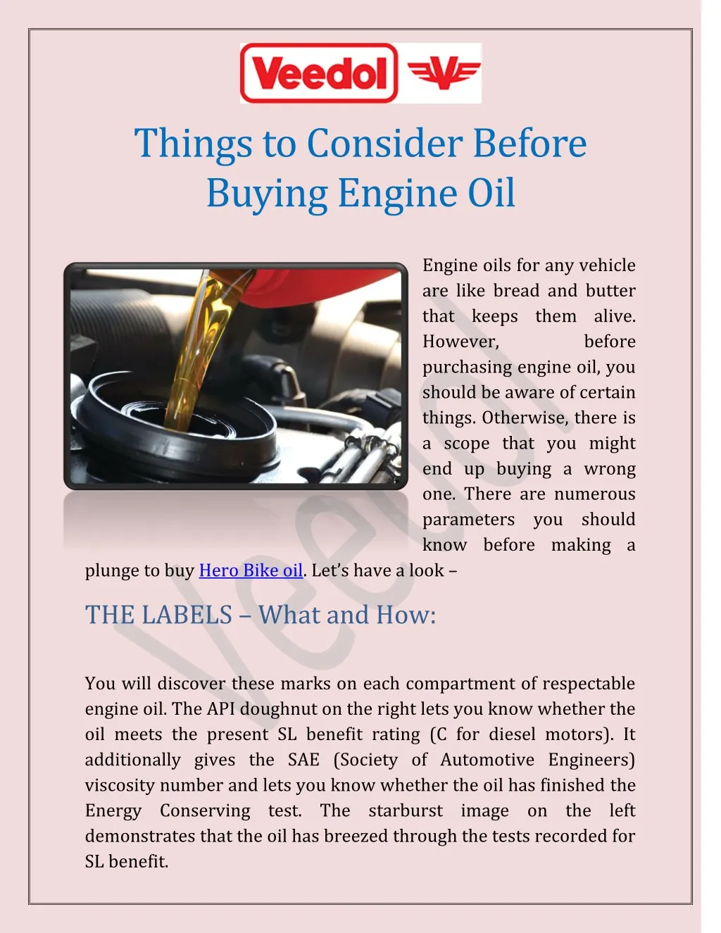 things to consider before buying engine oil n.