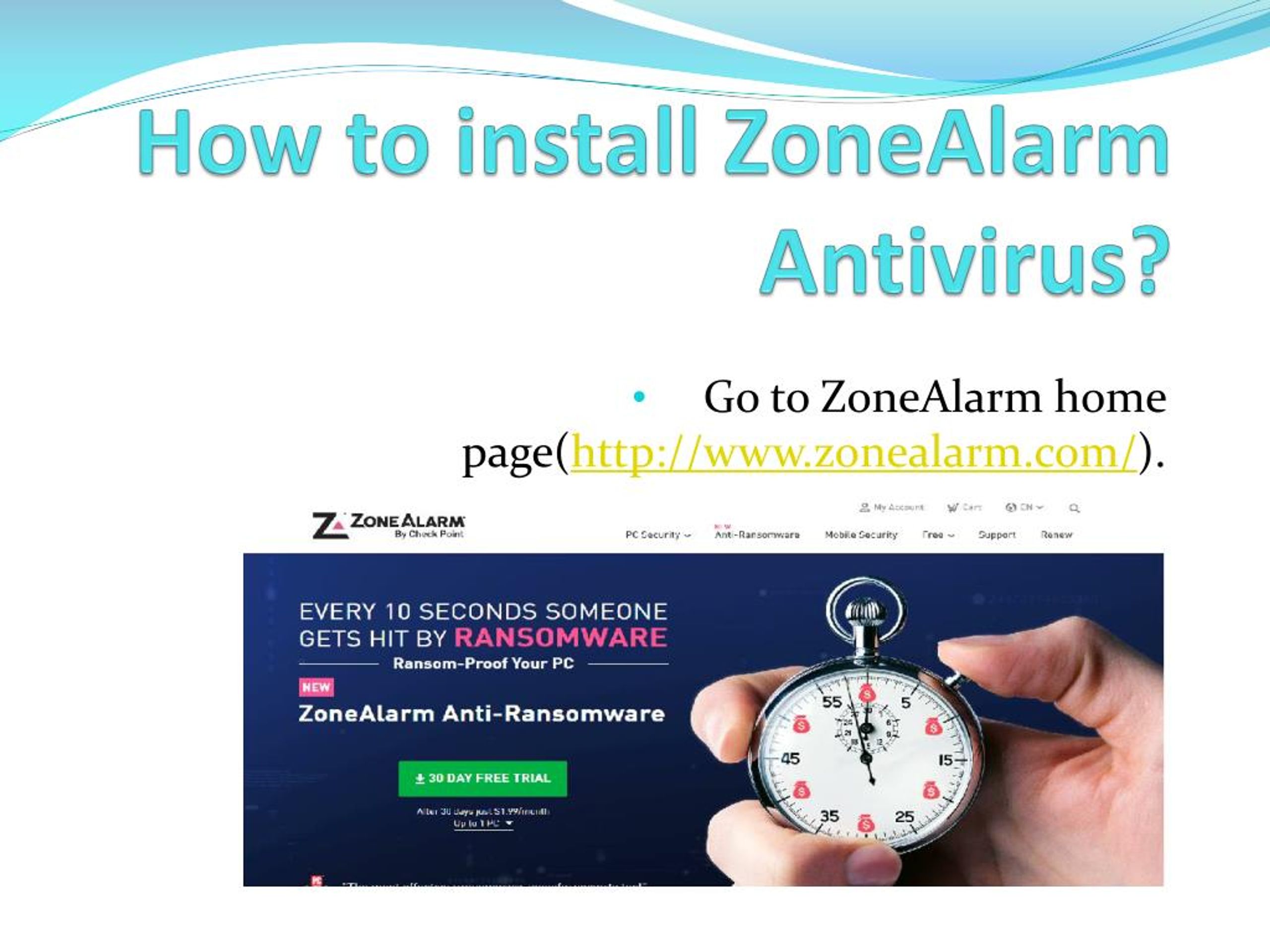 zonealarm antivirus not properly set