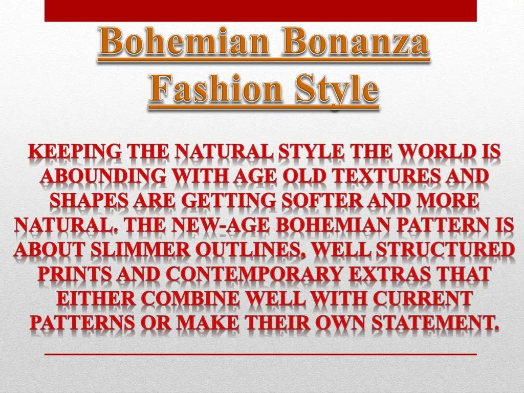 bohemian bonanza fashion style n.