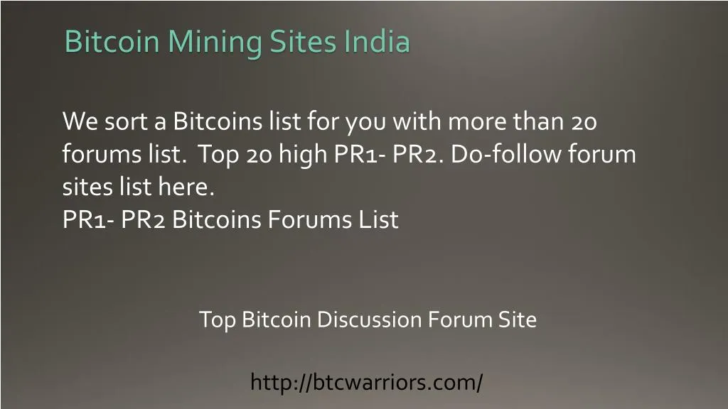 free bitcoin mining india