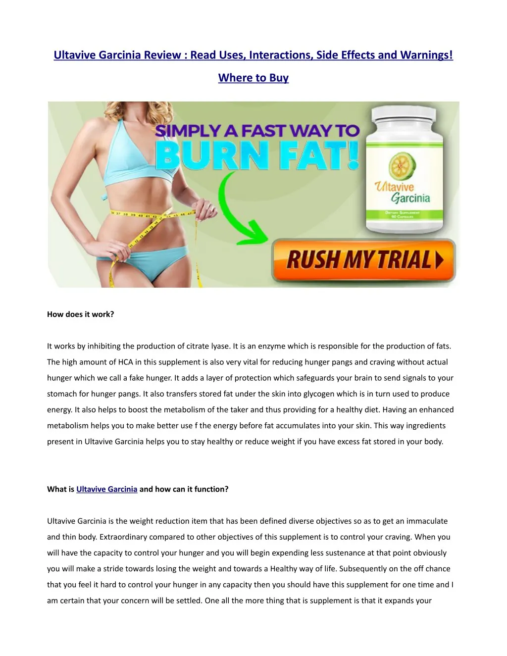 ultavive garcinia review read uses interactions n.