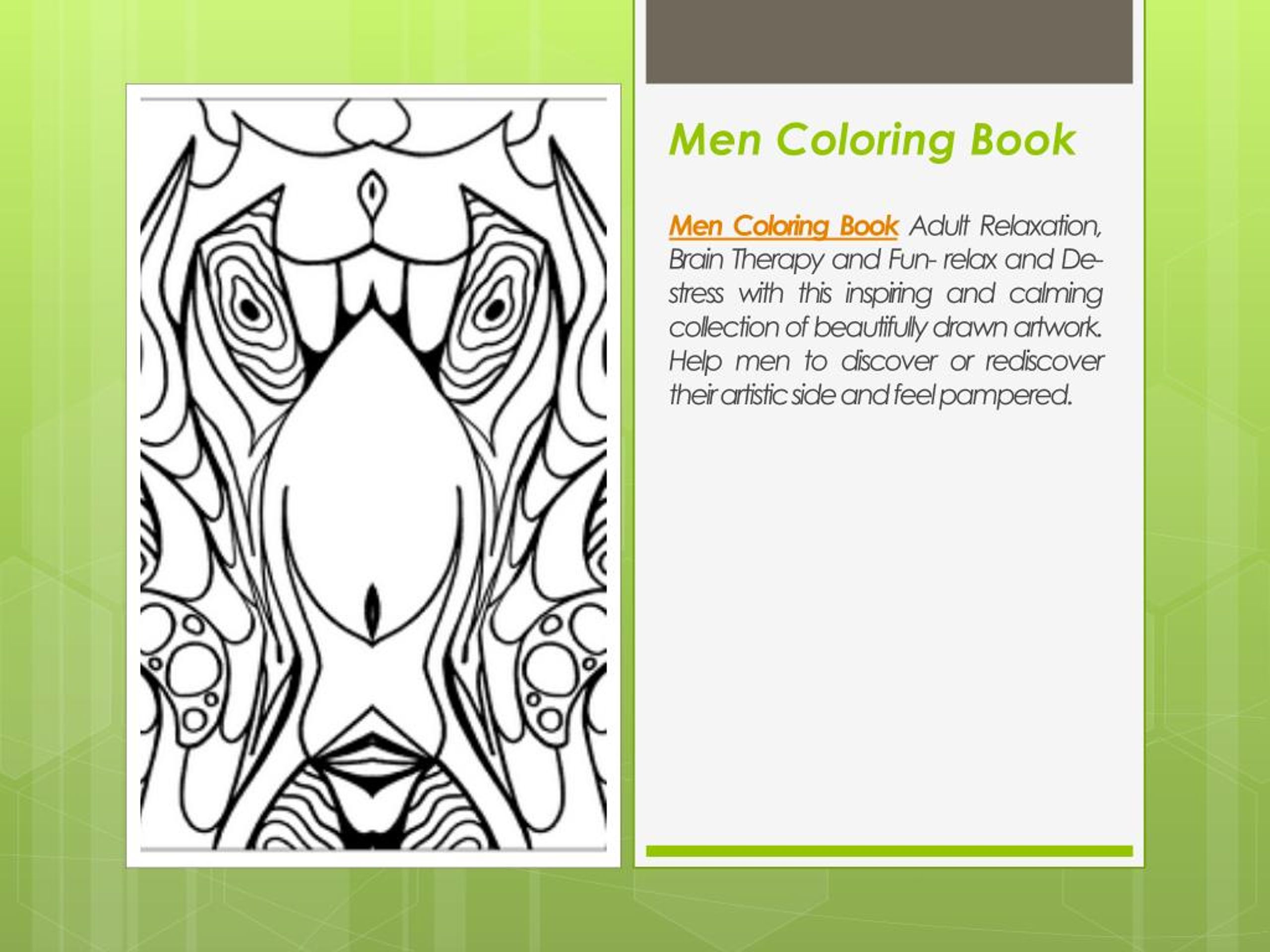 PPT Adult Mens Coloring Book PowerPoint Presentation, free download