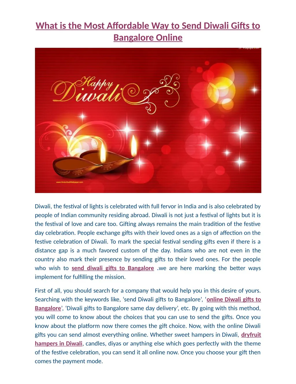 what is the most affordable way to send diwali n.