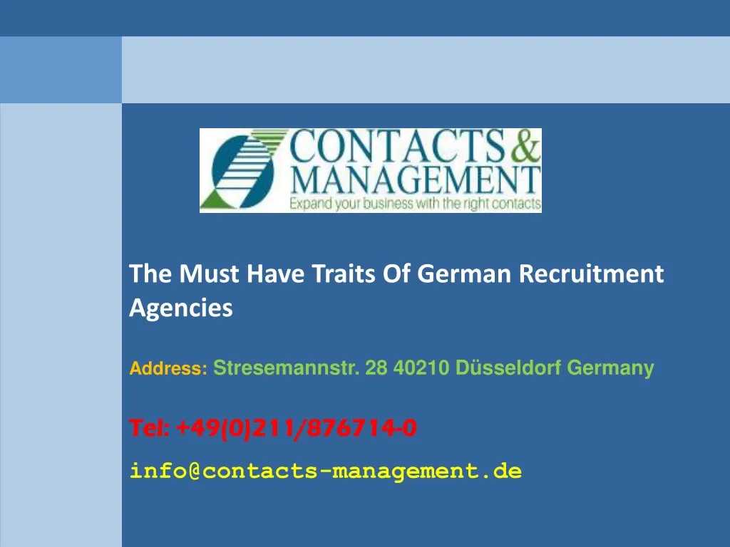 the must have traits of german recruitment n.