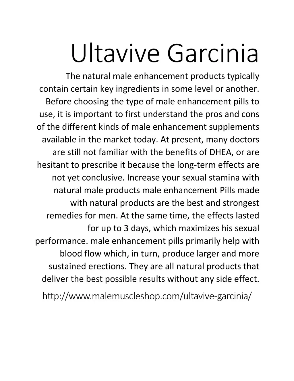 ultavive garcinia the natural male enhancement n.