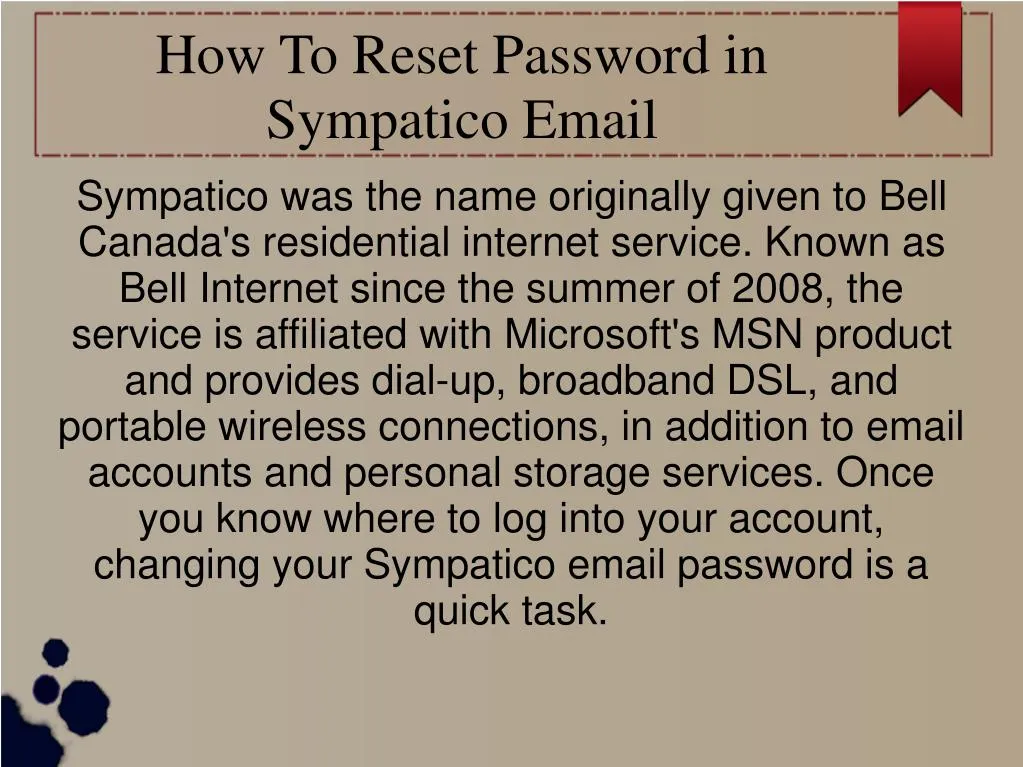 how to reset password in sympatico email n.