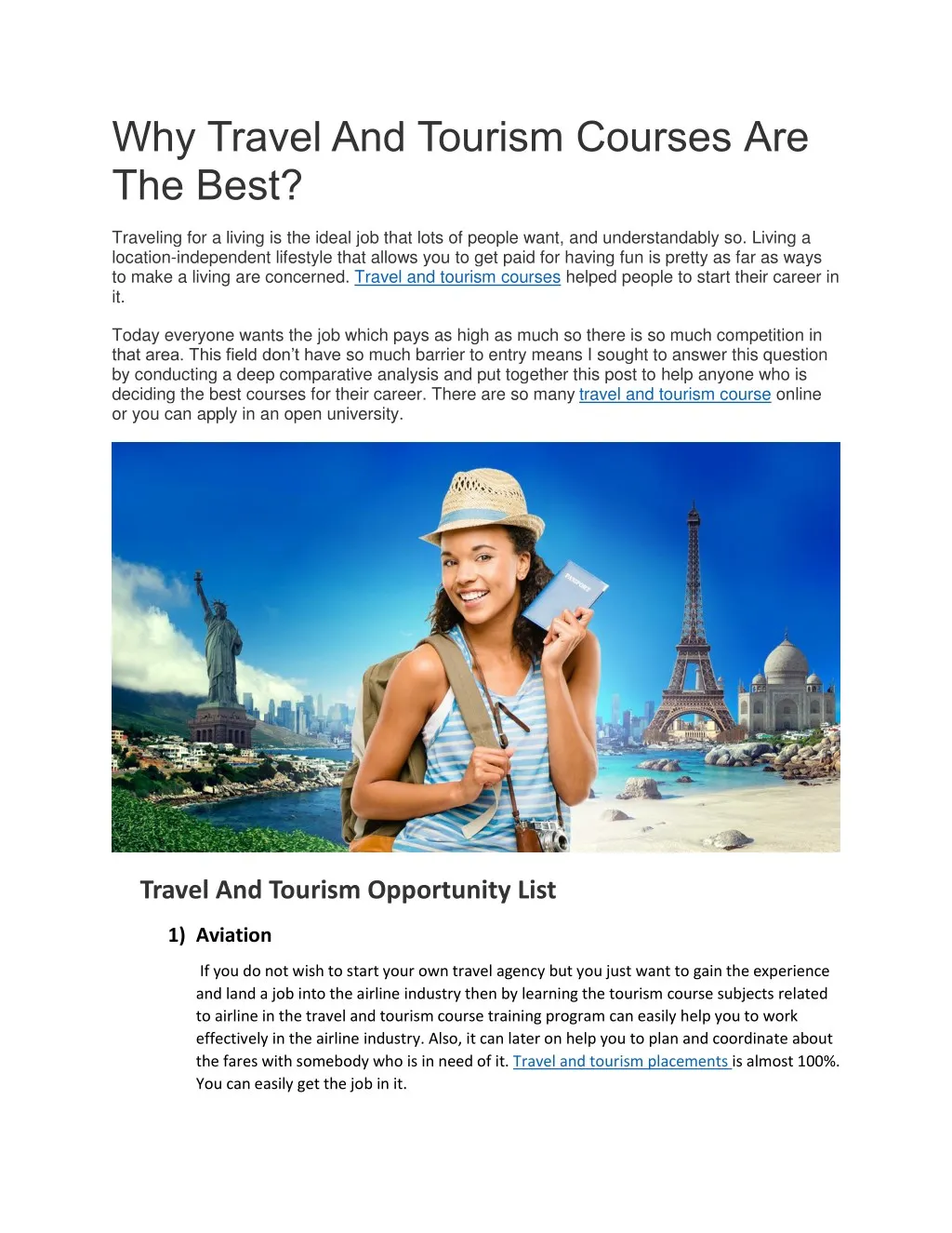 what is all about tourism course
