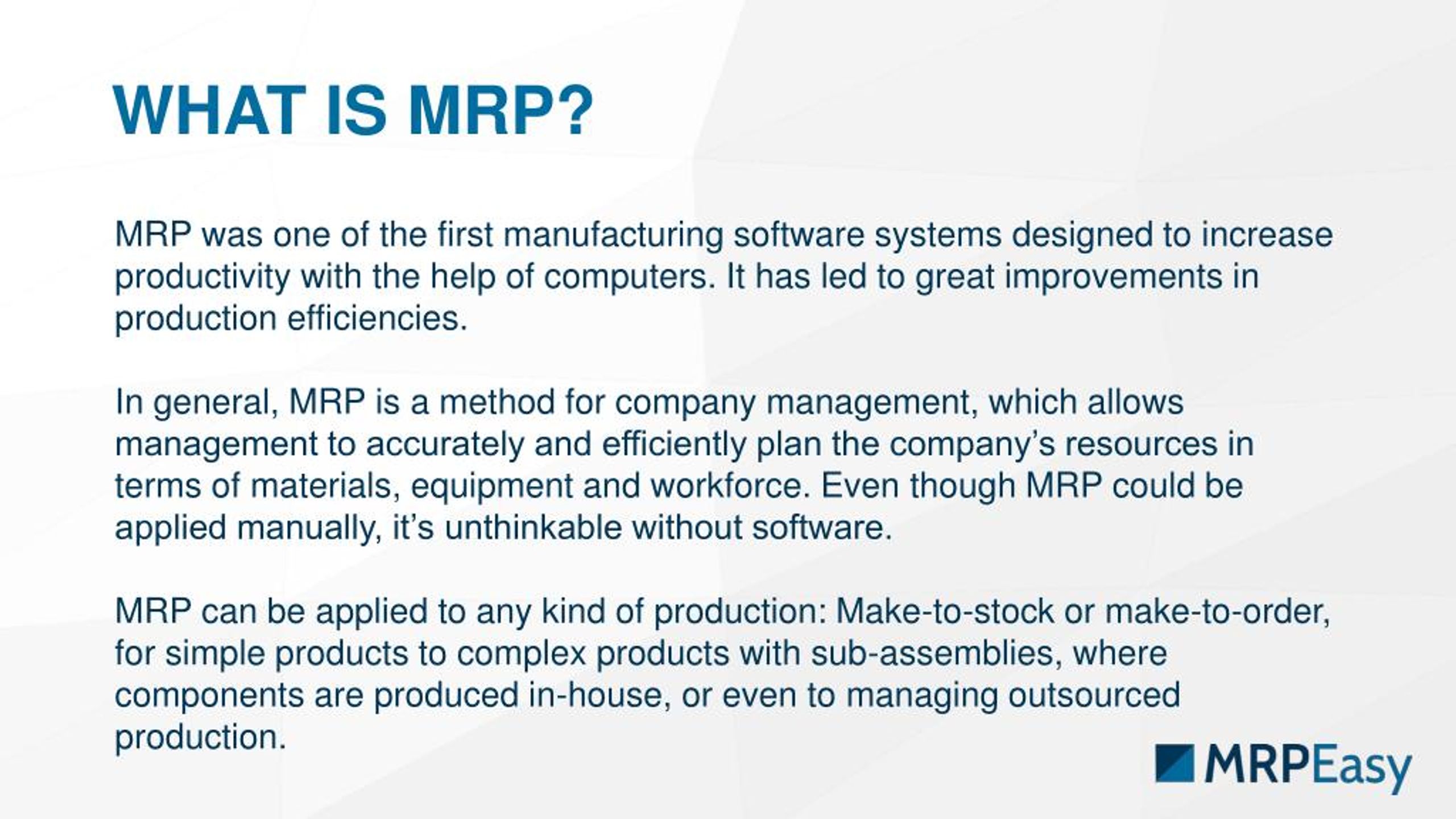 PPT MRP System Series 1 What Is MRP PowerPoint Presentation Free 