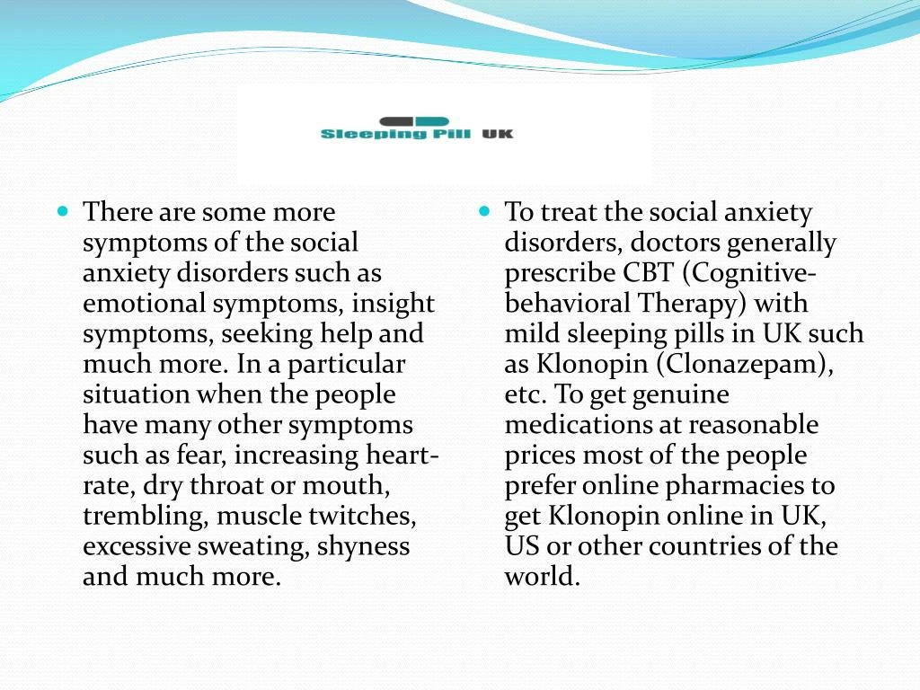 Klonopin social anxiety disorder