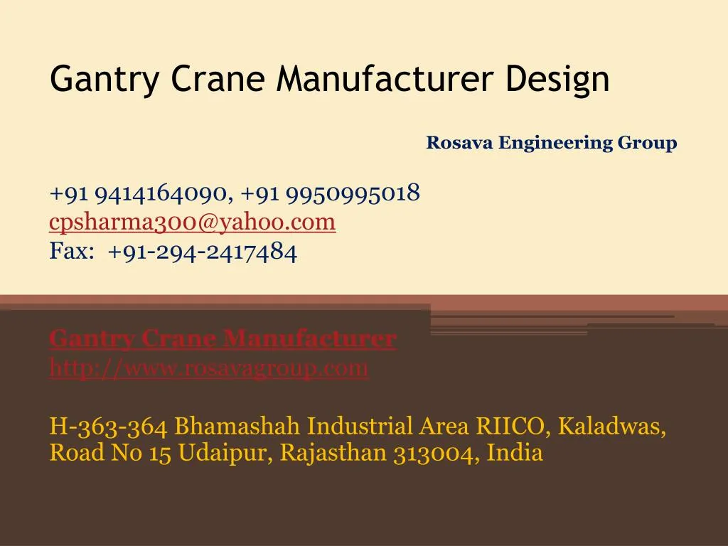 gantry crane manufacturer design n.