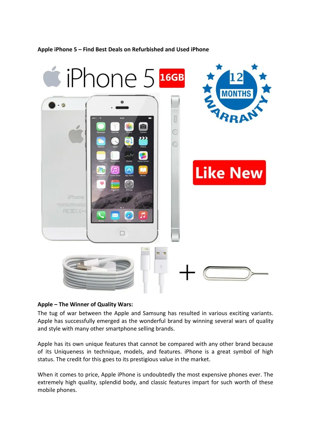 apple iphone 5 find best deals on refurbished n.