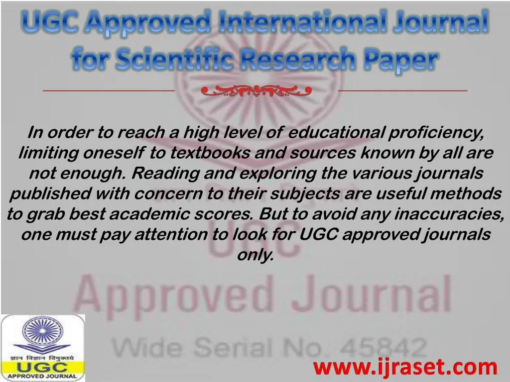 international journal of scientific research and review ugc approved