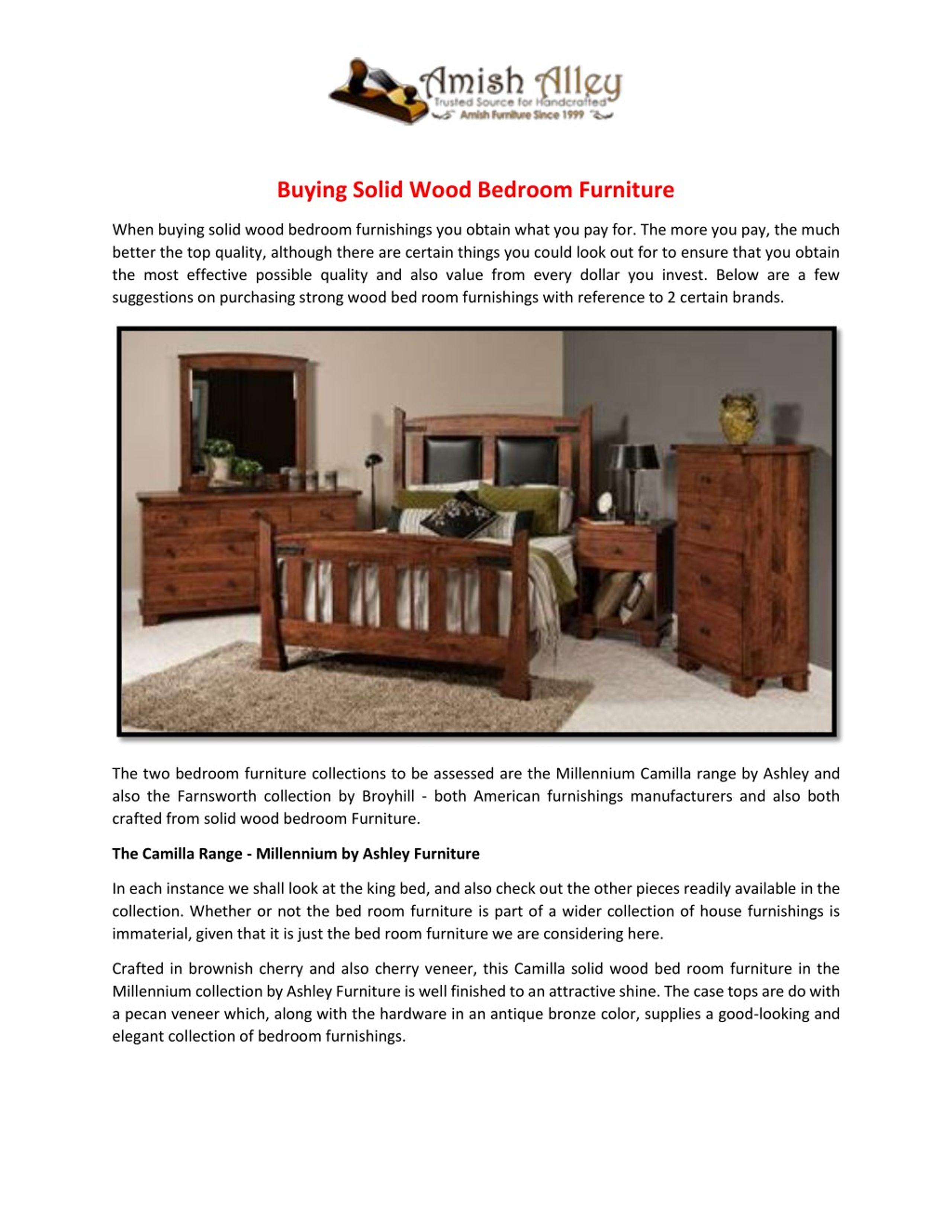 Ing Solid Wood Bedroom Furniture, Broyhill Farnsworth King Sleigh Bed