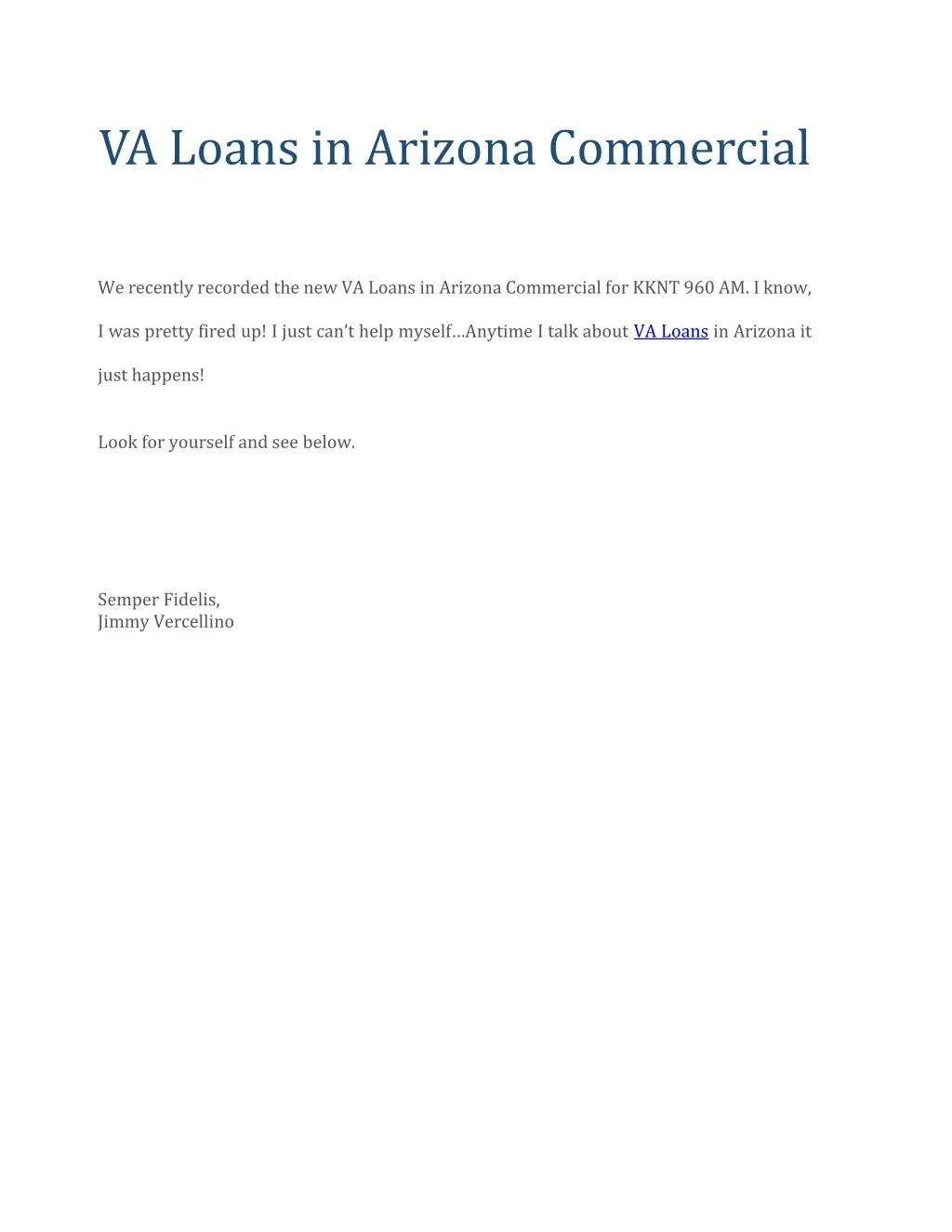 va loans in arizona commercial n.