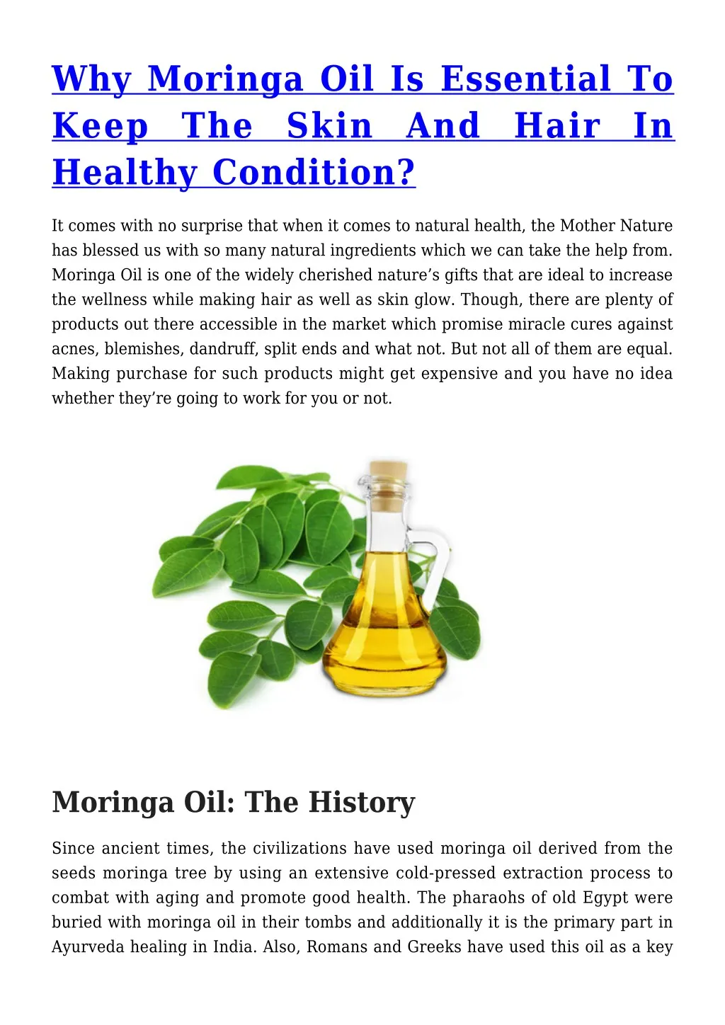 Ppt Why Moringa Oil Is Essential To Keep The Skin And Hair In Healthy Condition Powerpoint Presentation Id 7705800