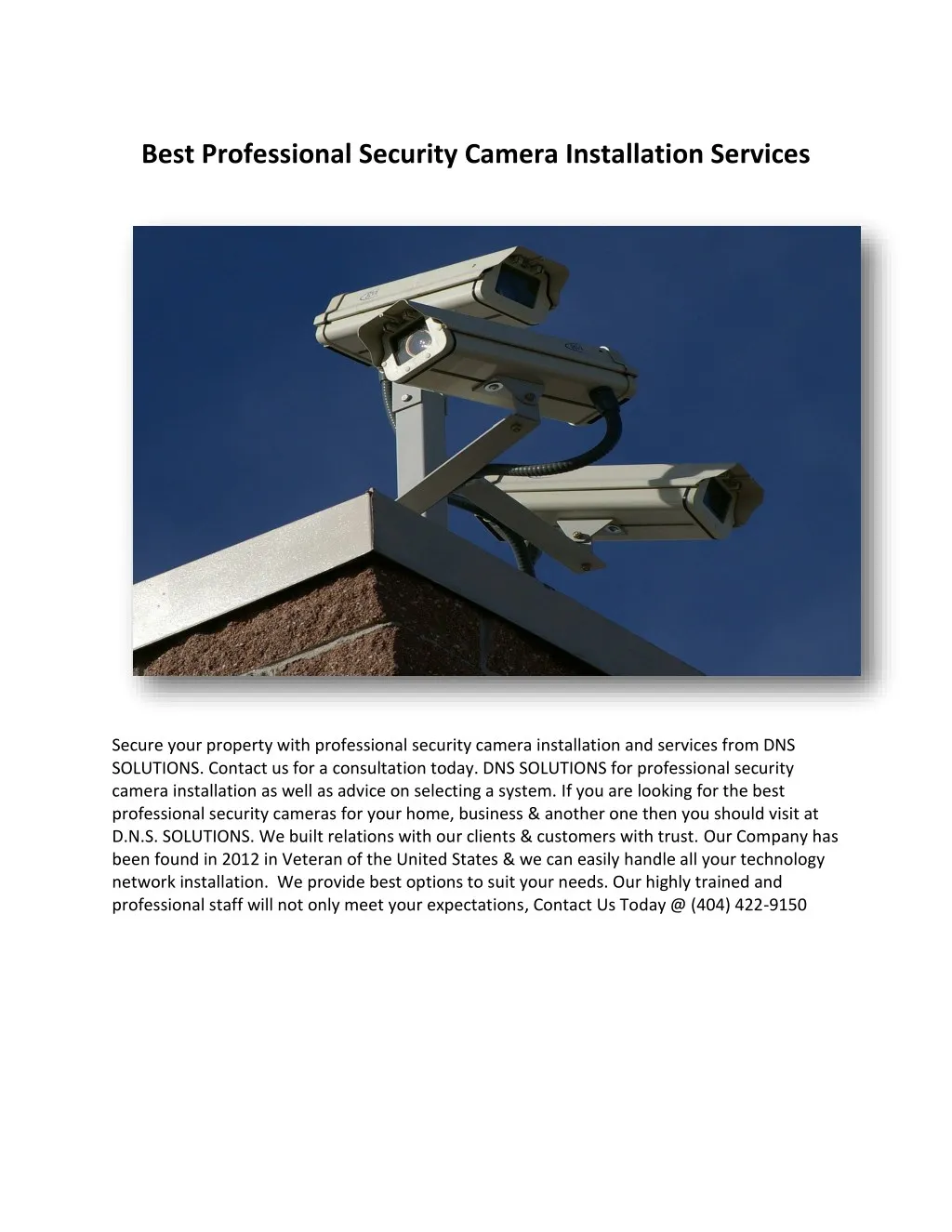 PPT - Best Professional Security Camera Installation Services