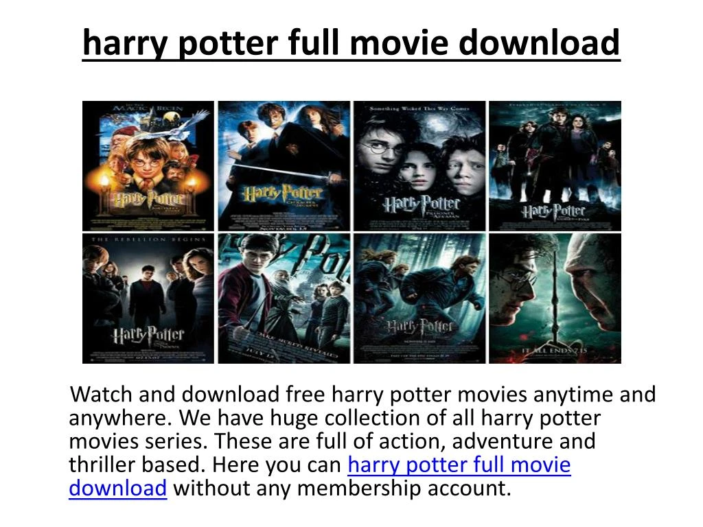 Harry Potter Movies Full Free