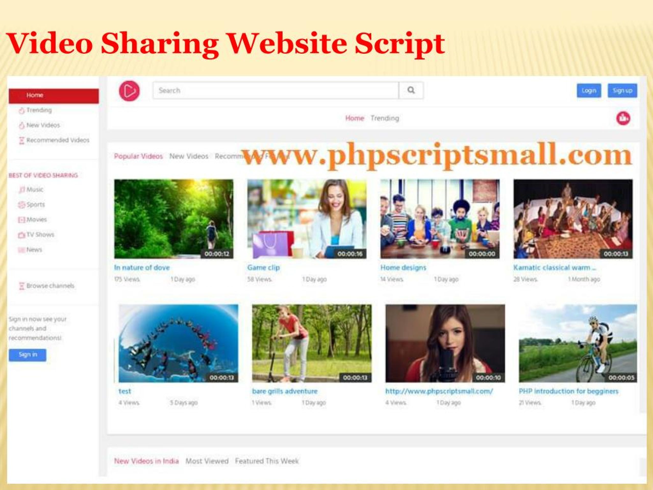 Youtube Clone. Php Video script. Recommended Video. Youtube script