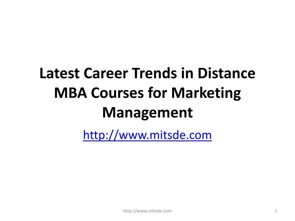marketing management ppt for mba Ppt latest career trends in distance mba courses for marketing.