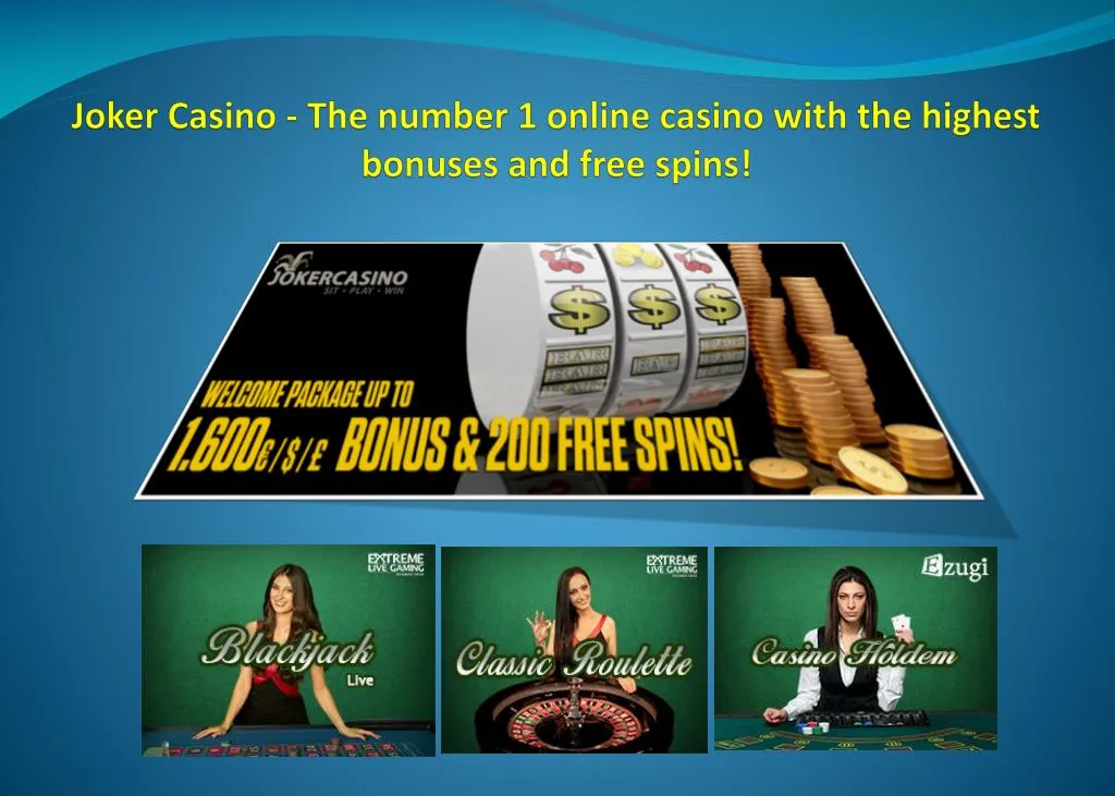 joker casino the number 1 online casino with the highest bonuses and free spins n.