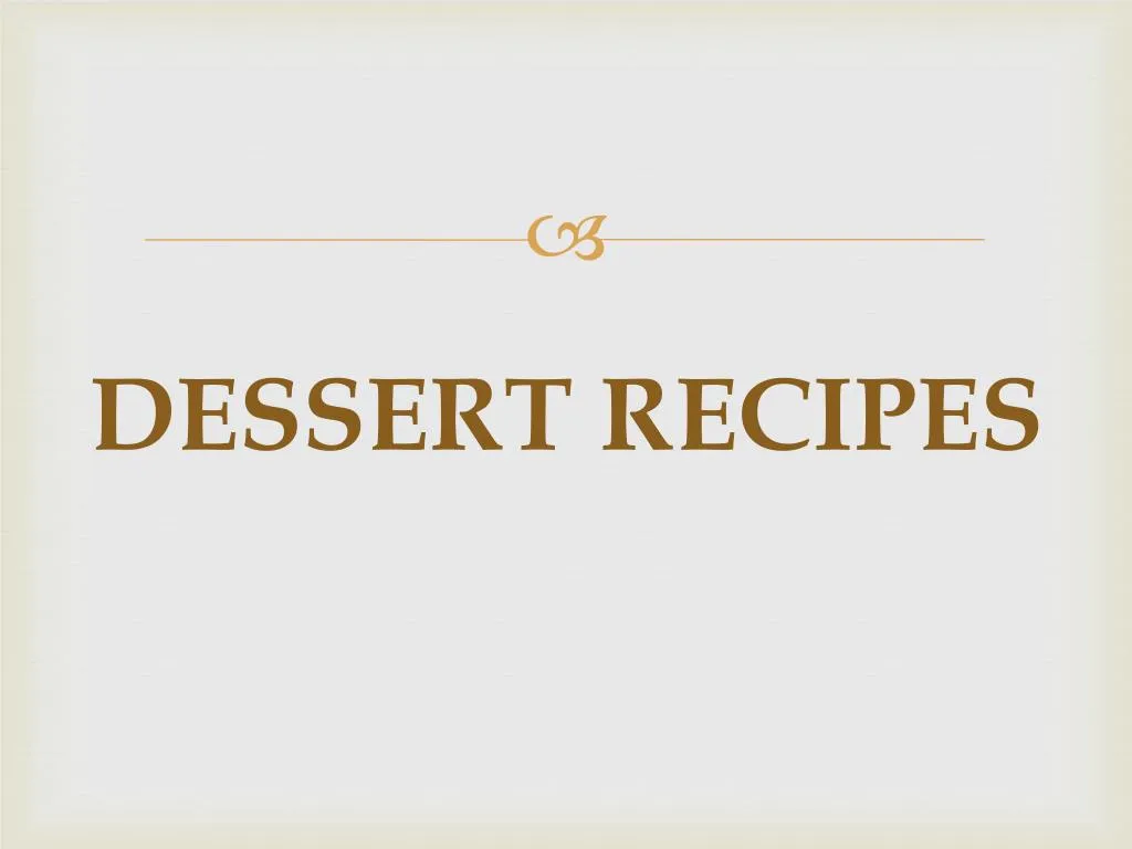 dessert recipes n.