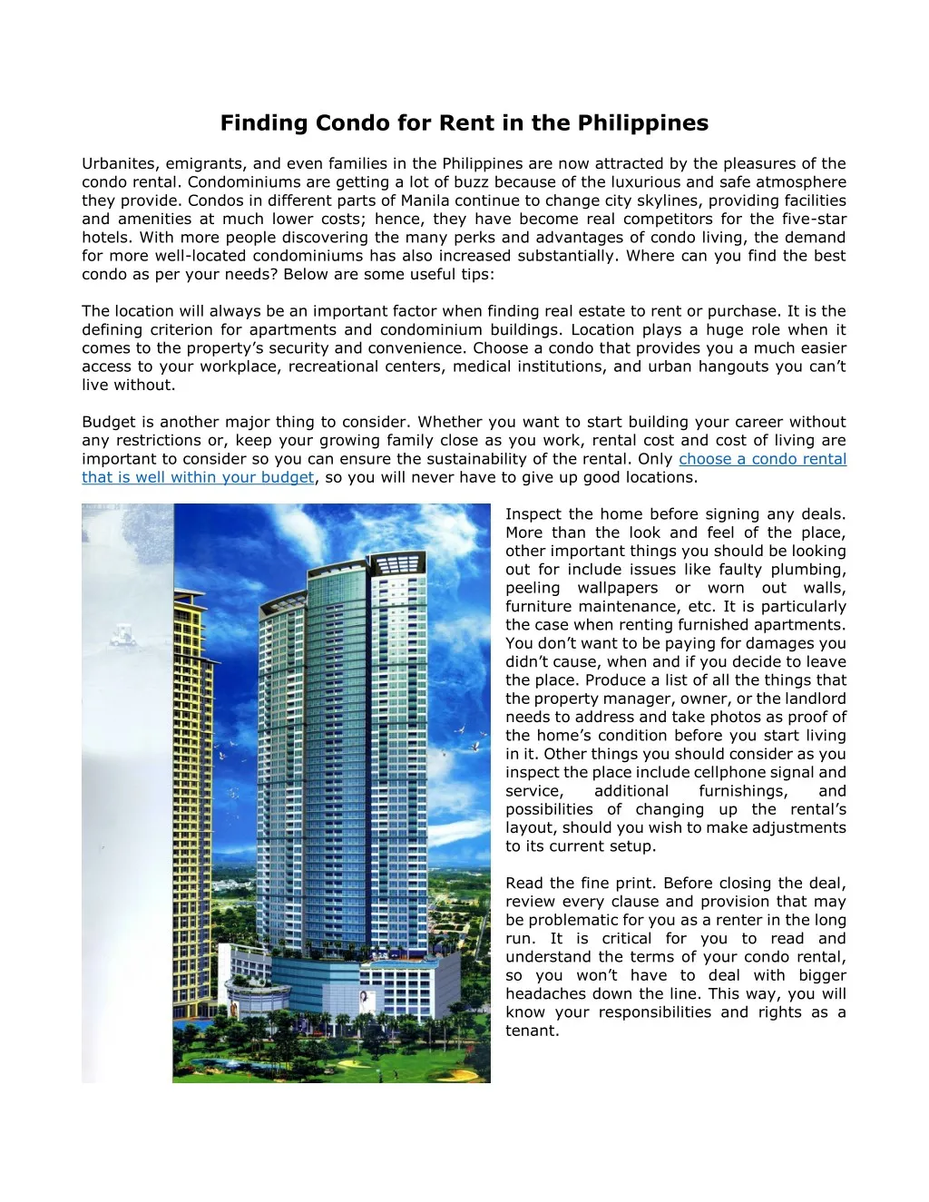 PPT Finding Condo for Rent in the Philippines PowerPoint Presentation