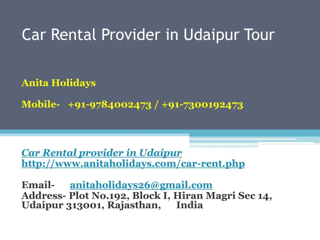 car rental provider in udaipur tour n.